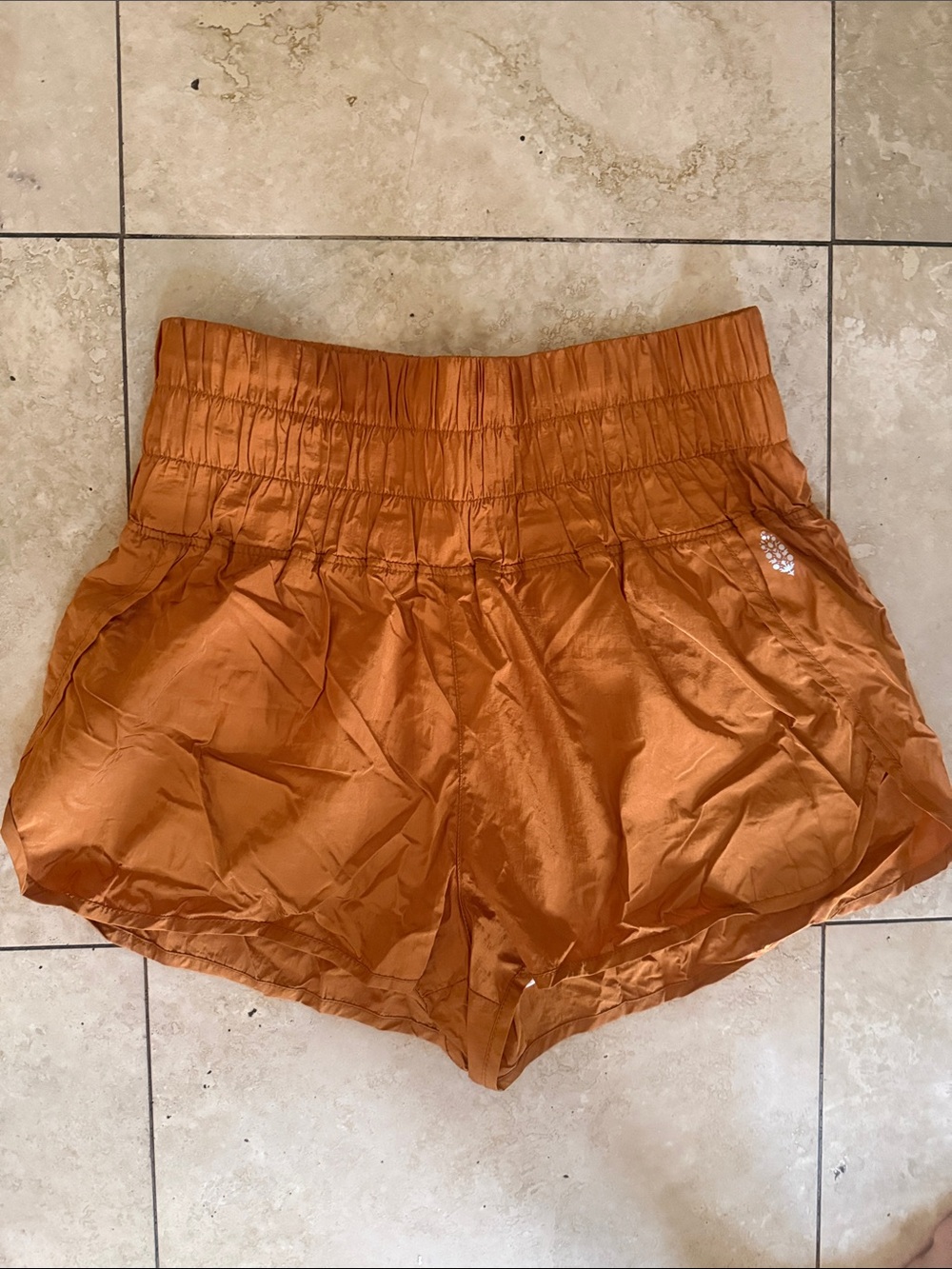 FP Movement by Free People High-Waist Copper Orange Athletic Shorts